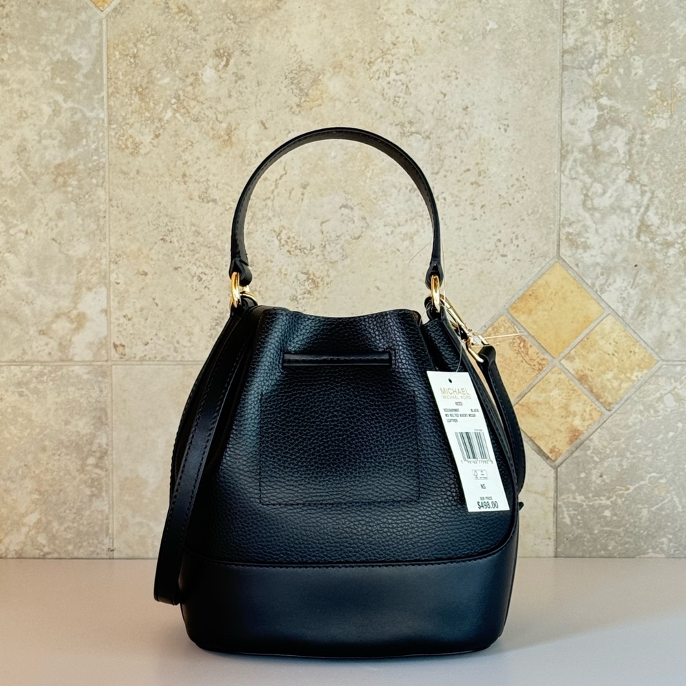 Micharl Kors Reed Medium Bucket Shoulder Crossbody Bag Black - Picture 3 of 14